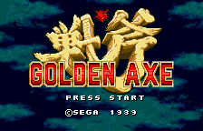 Golden Axe title screen for WonderSwan Color